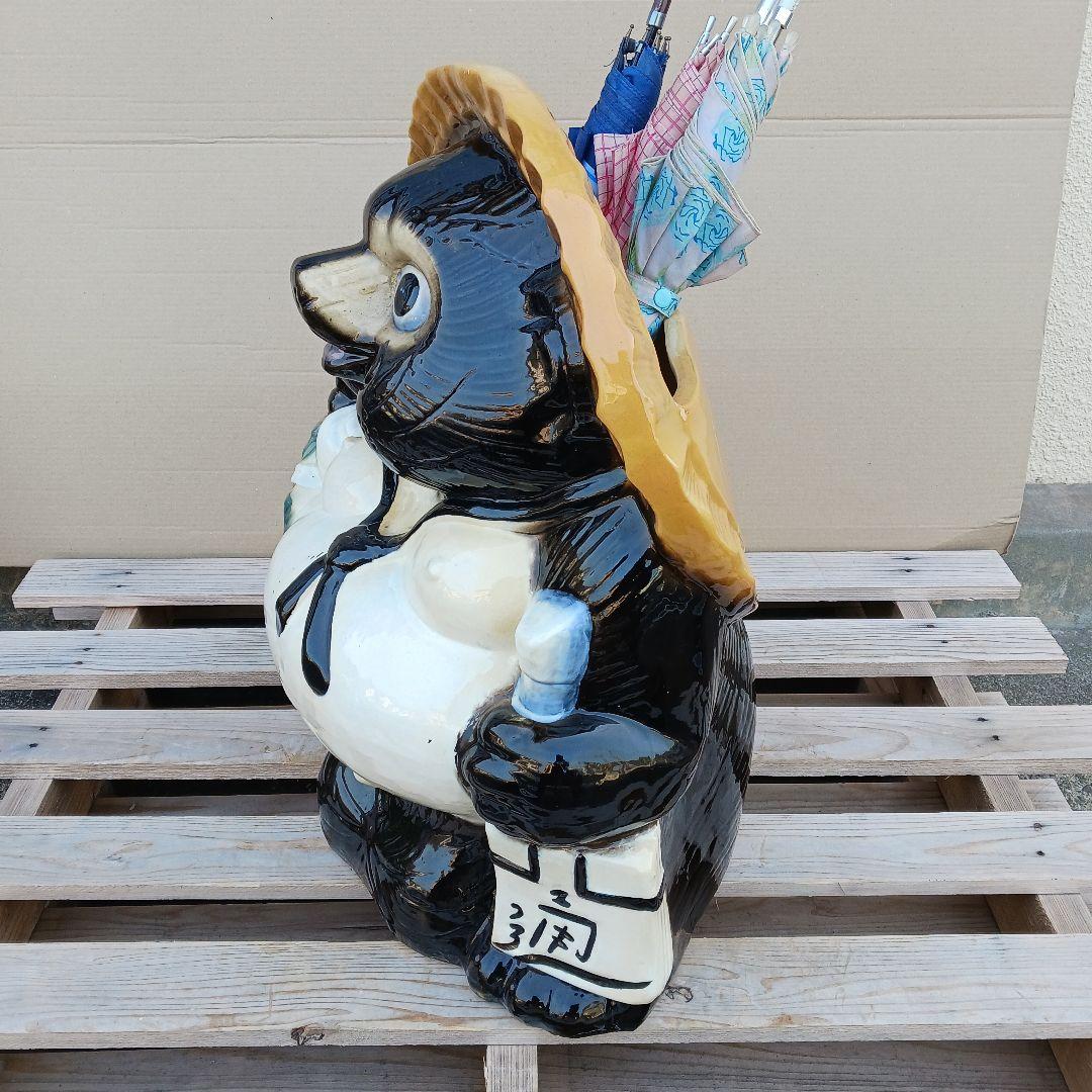 新品　陶器　傘立て　タヌキ　大型　難有　縁起物　オブジェ　置物　和風食堂　業務用