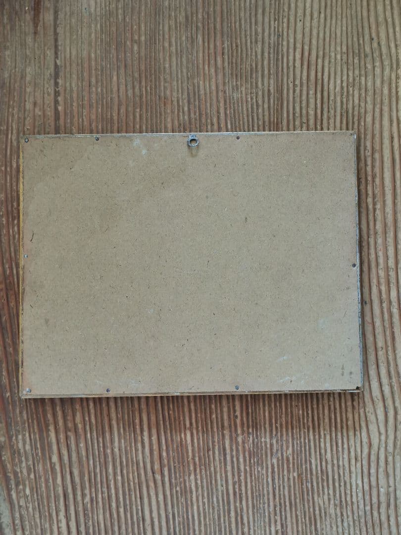 ベルギー アンティーク 狩猟シーンの印刷紙 馬と犬 額装 金彩彫ガラスフレーム