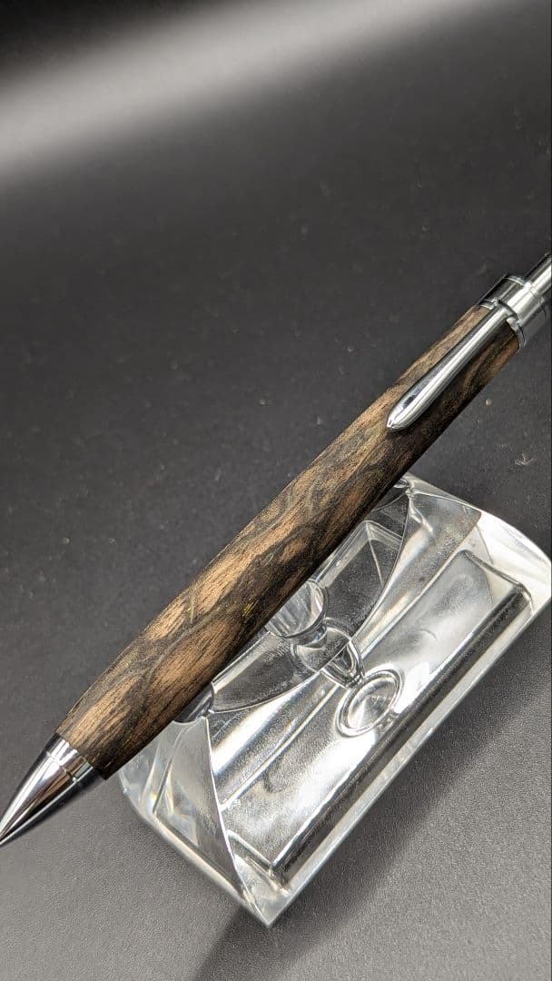 400ペン工房翌檜　極上　黒柿孔雀杢　木軸シャーペン　ボールペン