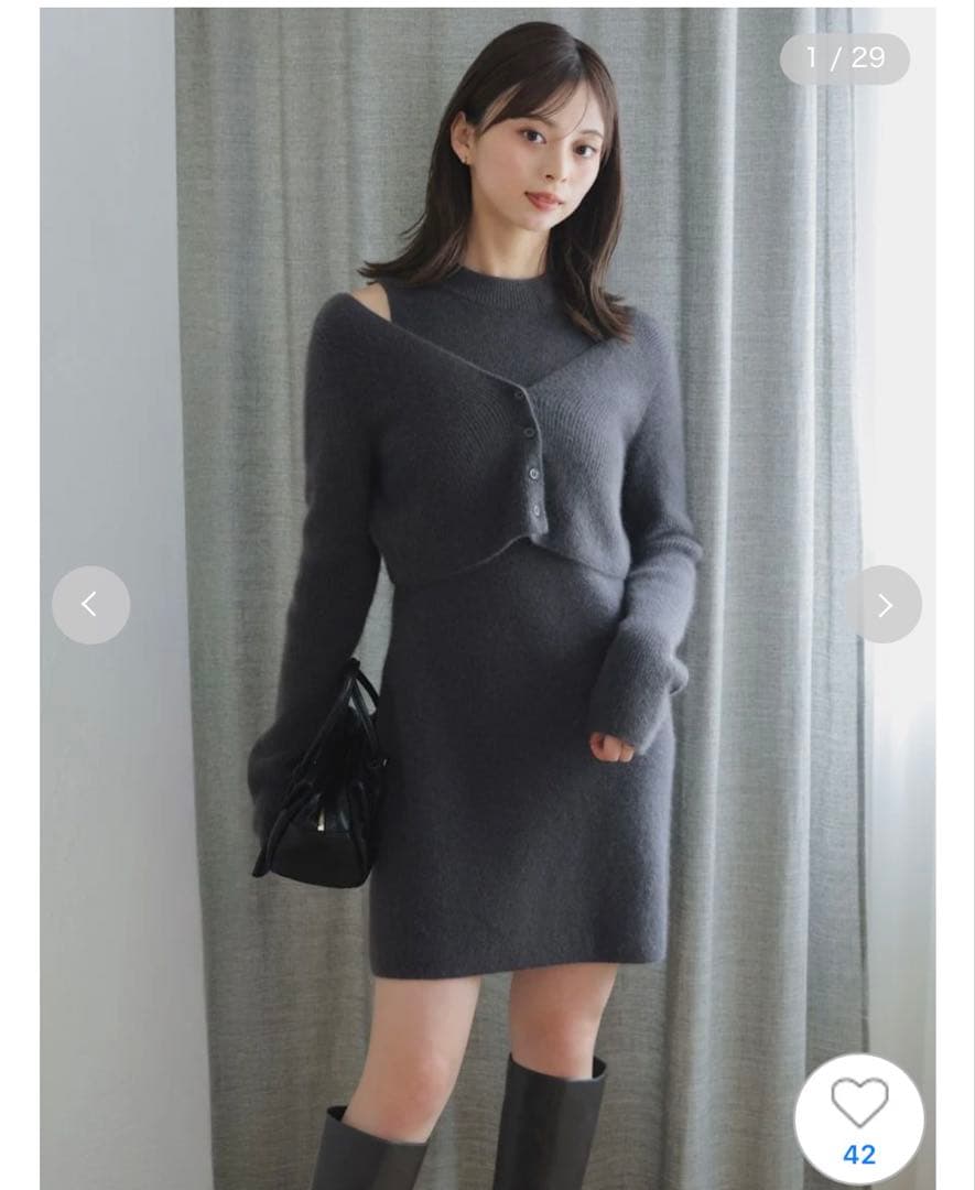 snidel ミニワンピース　ノースリーブ　ショートカーディガン　set