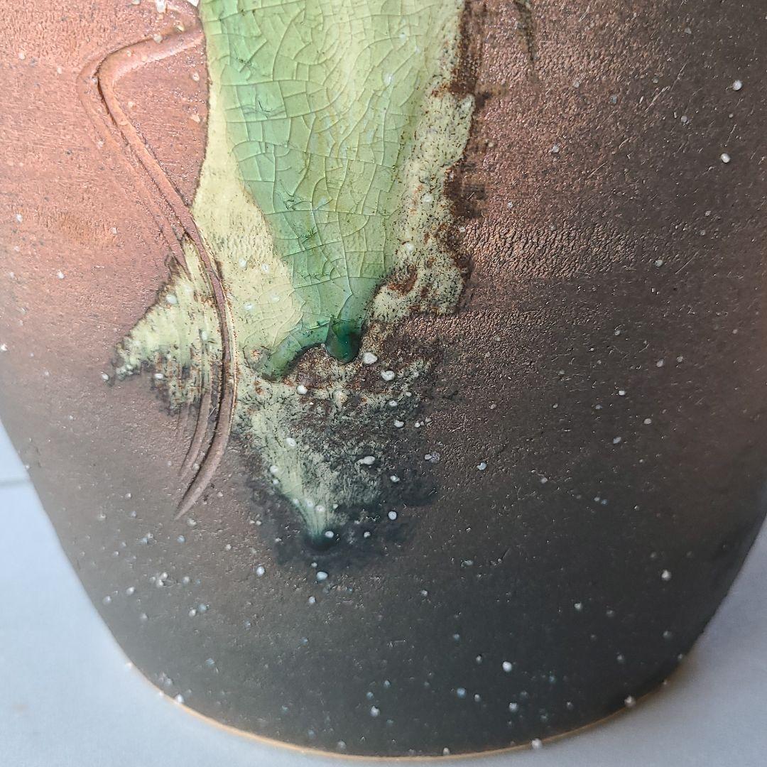 信楽焼 傘立て 灰釉クシ目 高さ４３cm