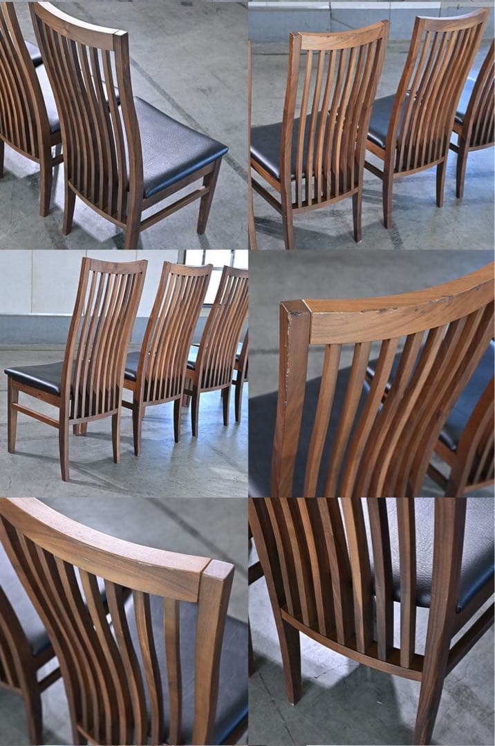 関家具NIPPONAIRE 24万「METRO」4脚セットウォールナット無垢材