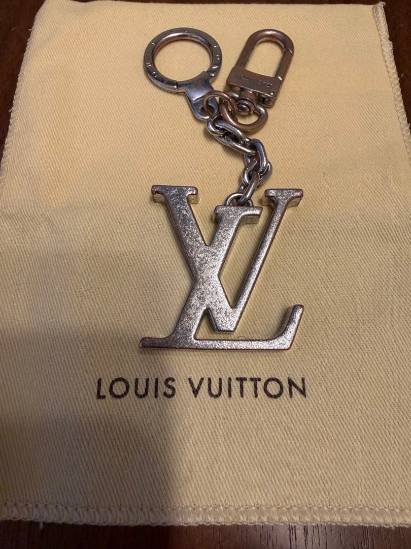 ルイ・ヴィトン ポルト クレ・イニシャル LV キーホルダー シルバー（中古）