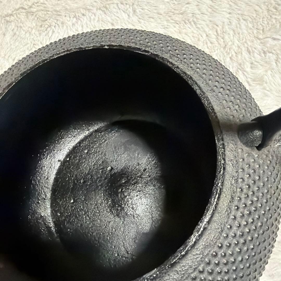 南部鉄器 鉄瓶 急須 黒 霰模様 平丸20号