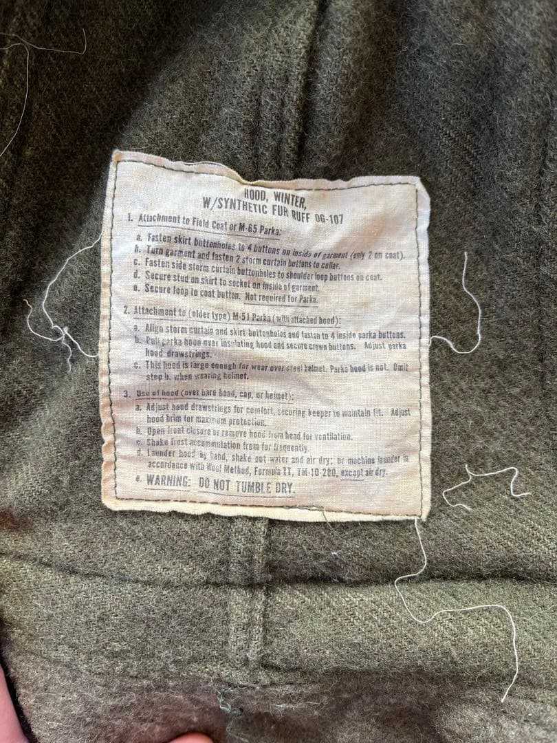 米軍実物 M-65 フィッシュテールパーカー フルセット SIZE:S USED