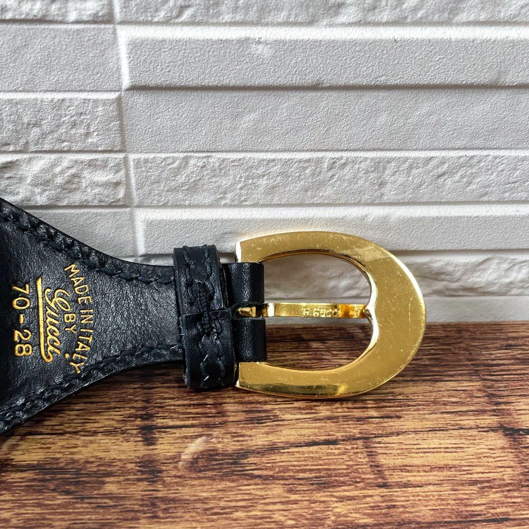 レア グッチ シェリー ライン ホースビット コットン × レザー ベルト