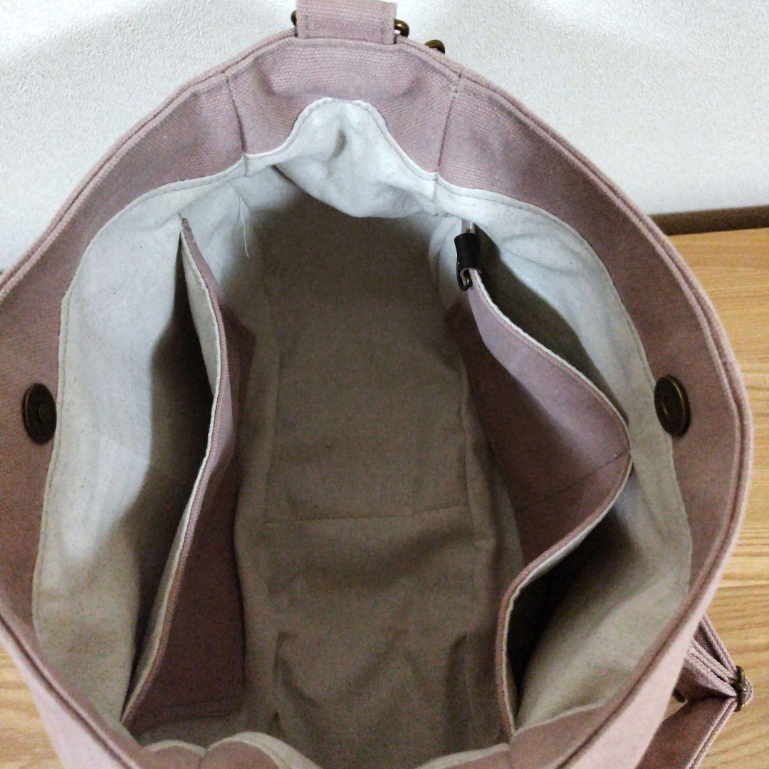 ハンドメイド、トートバック、帆布 ラウンド&ティアドロップ