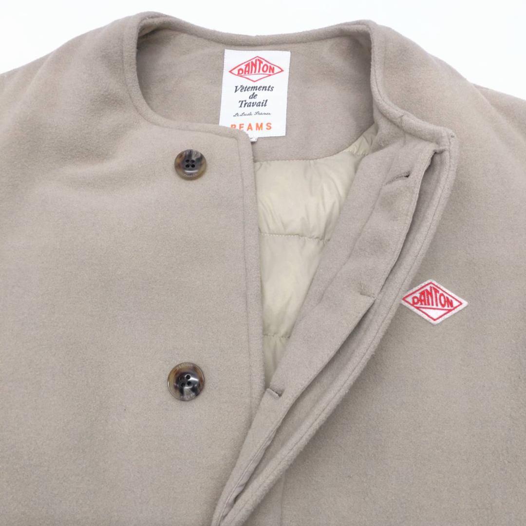 DANTON Ray BEAMS 別注 モッサ ノーカラー ダウンコート 36