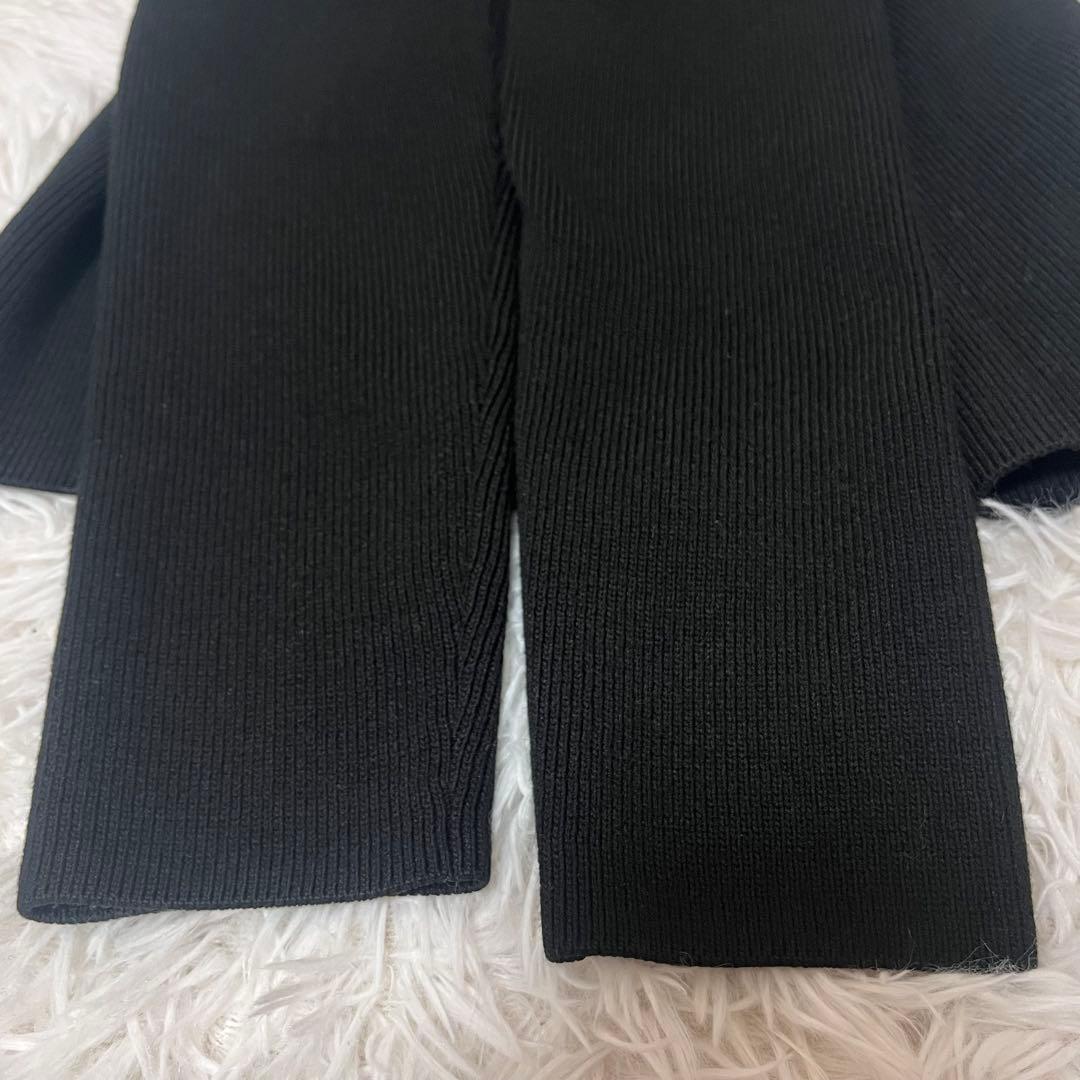 【BrooksBrothers】極美品 ノーカラー ニット ジャケット ブラック