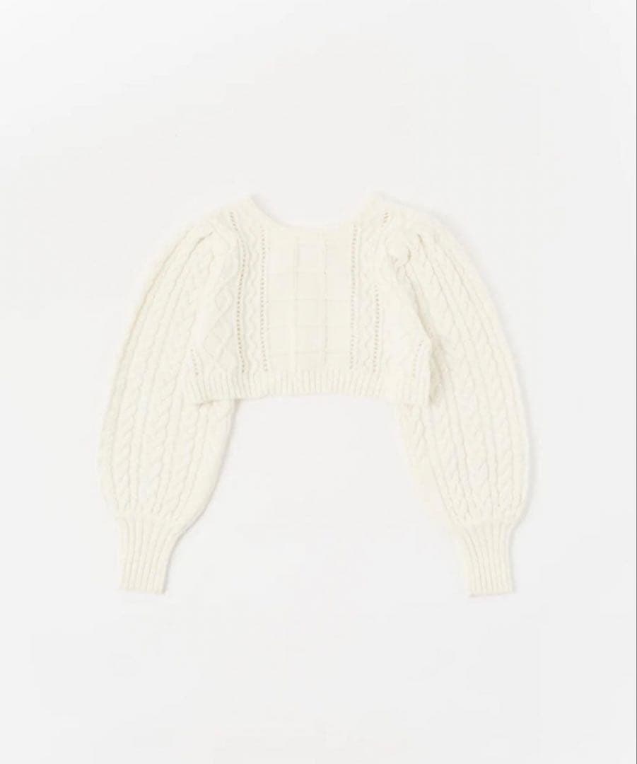 トップス POPPY RIBBON FLOWER CROPPED CARDIGAN