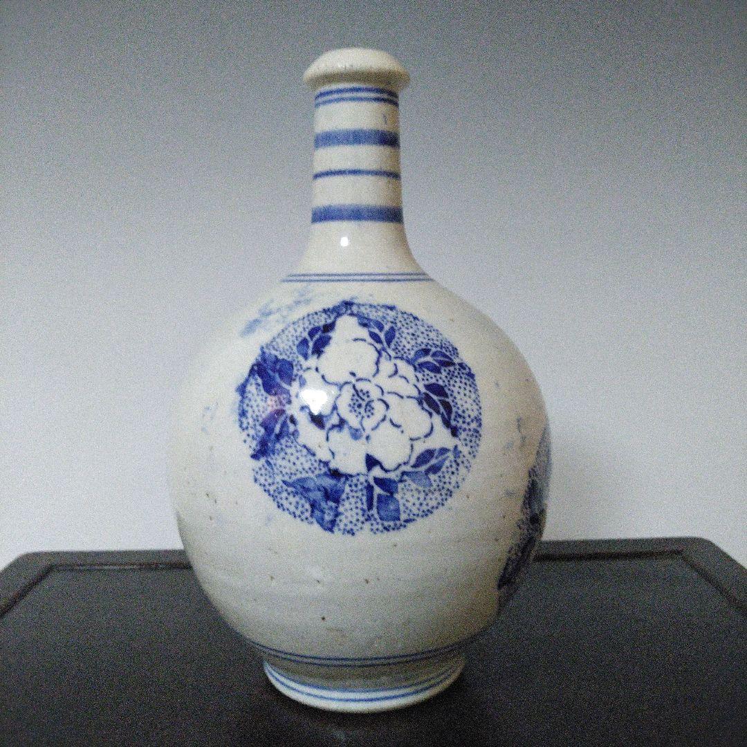 NO612 会津本郷焼　印版徳利　幕末～明治