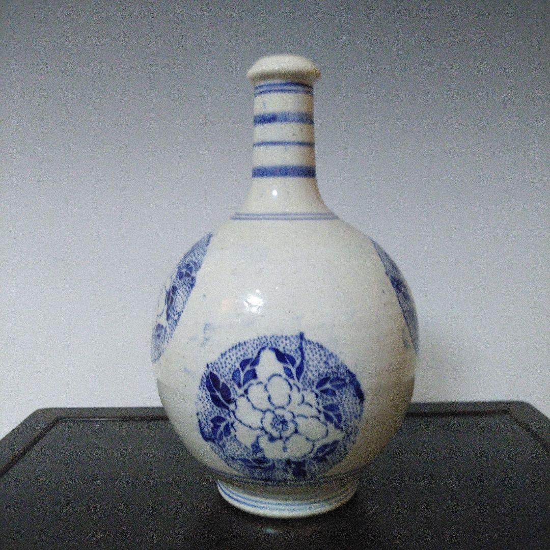 NO612 会津本郷焼　印版徳利　幕末～明治