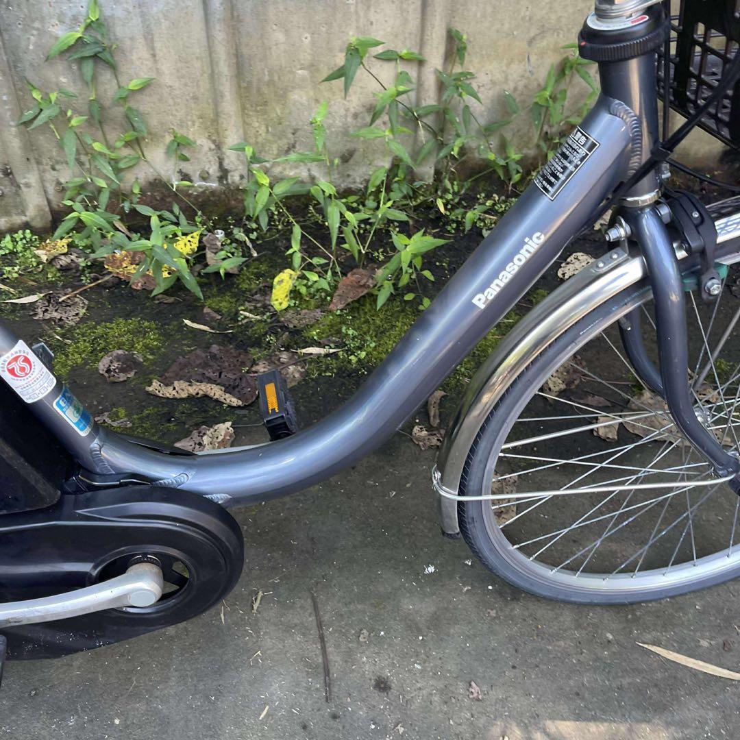Panasonic 電動アシスト自転車 グレー カゴ24インチバッテリー12ah