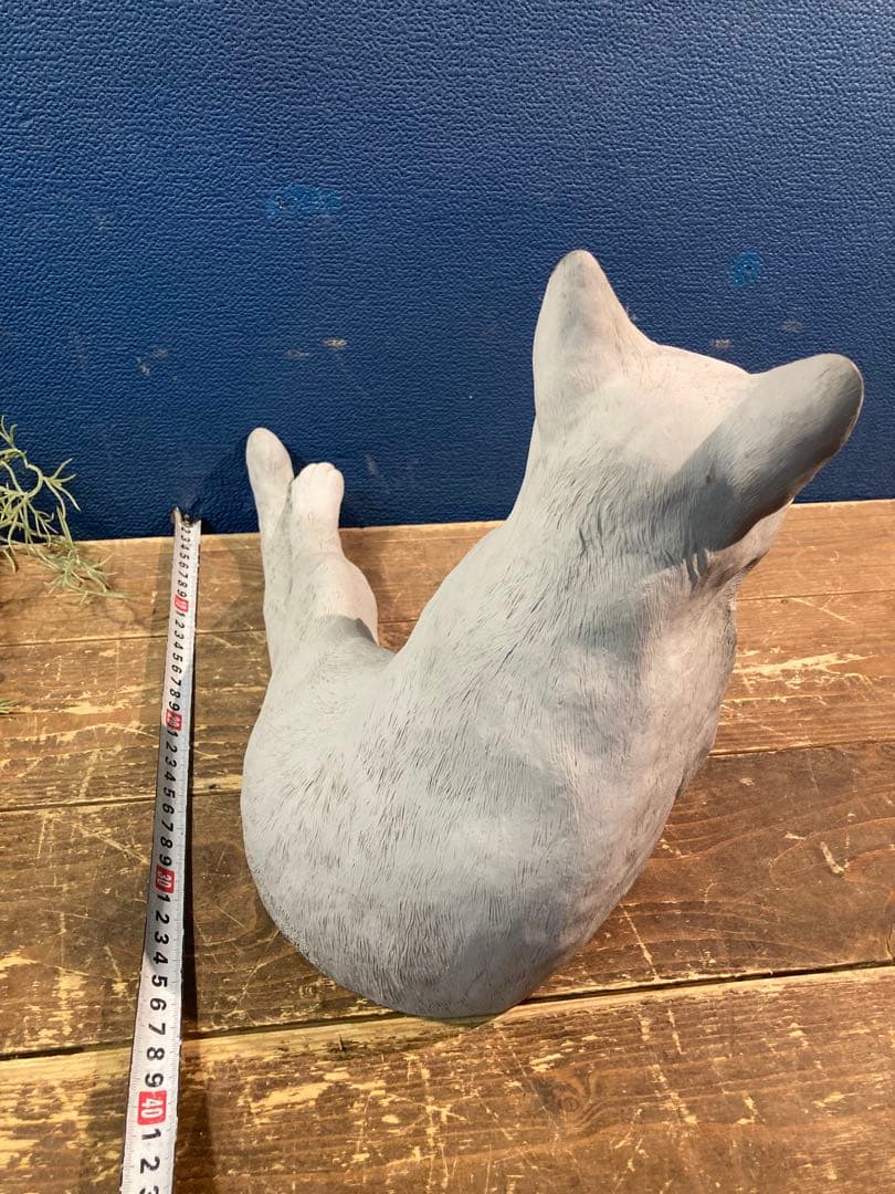 猫　白猫　アンティーク調　ガーデン雑貨　ガーデニング雑貨アンティーク　オブジェ