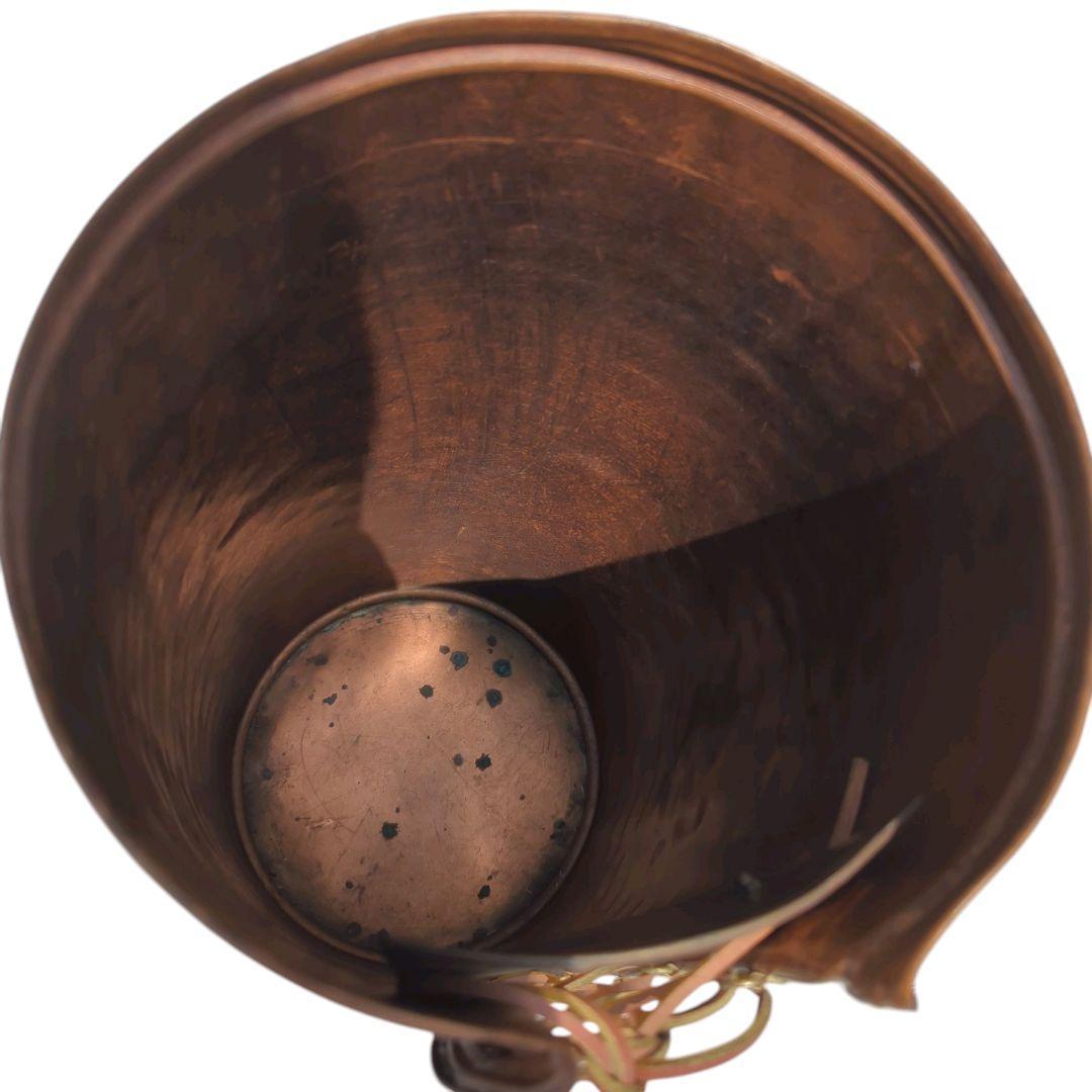 【特価】イタリア製　編み上げ　傘立て　アンブレラスタンド　銅真鍮　レザーブーツ風