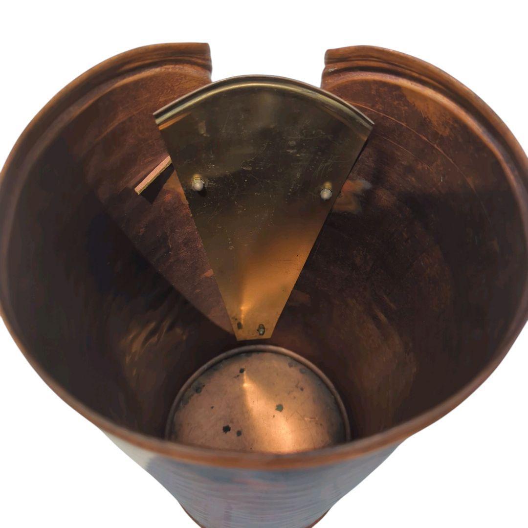 【特価】イタリア製　編み上げ　傘立て　アンブレラスタンド　銅真鍮　レザーブーツ風