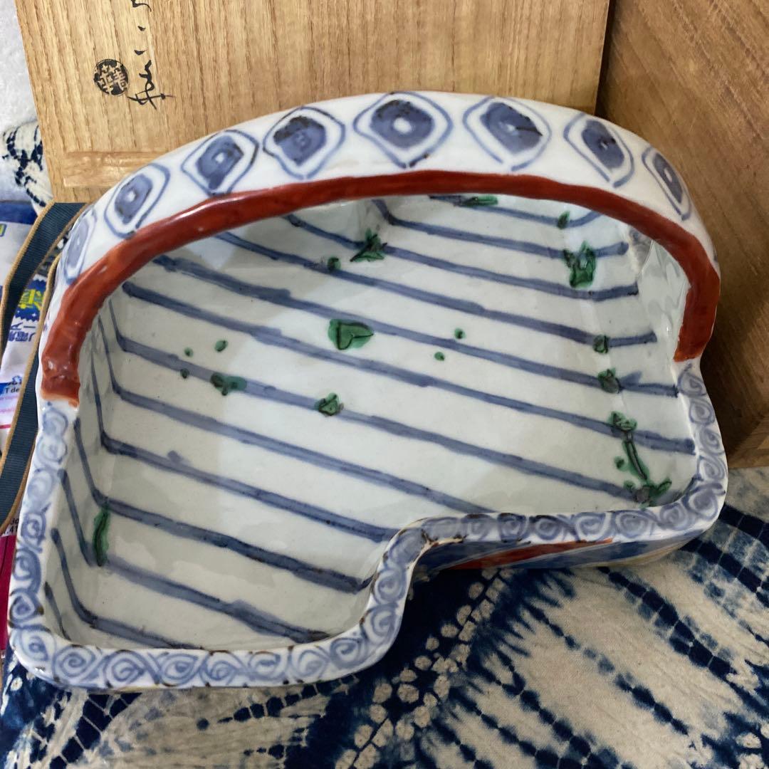 須田菁華　天啓赤絵風　手鉢