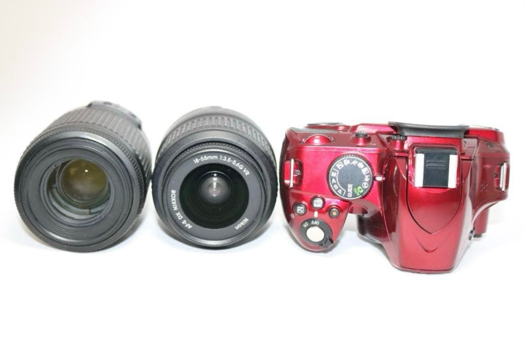 美品 希少レッド⭐望遠レンズセット Nikon D3200⭐S回数少⭐一眼レフ