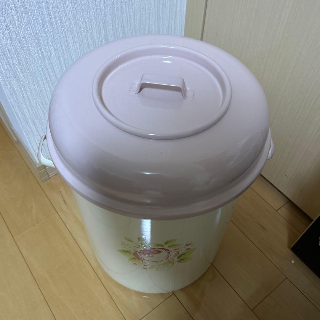 イマン imane フローラ ホーロー トラッシュ缶 特大 希少 アンティーク