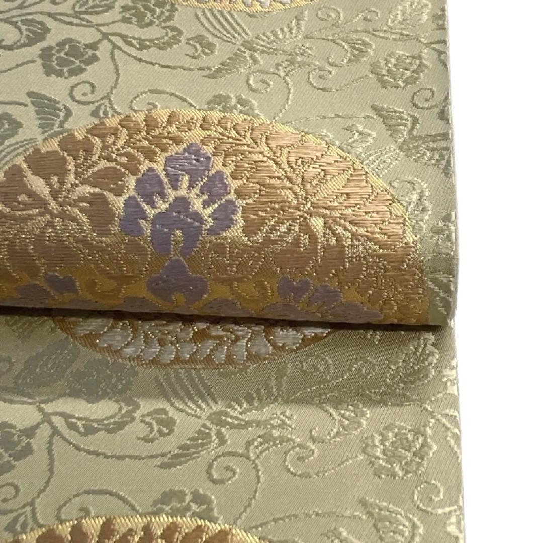 袋帯　唐草　花菱　華紋　鳳凰　グリーン　着物　104a d