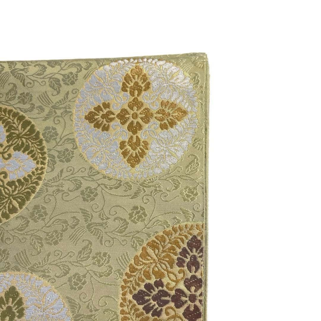 袋帯　唐草　花菱　華紋　鳳凰　グリーン　着物　104a d