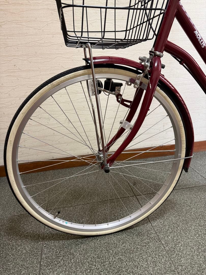 ☆中古美品☆ イオンバイク シティサイクル　モーリスカジュアル 26型 レッド