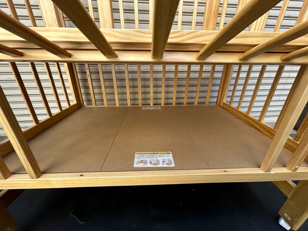 【引取・配達】カトージ　ハイシートベビーベッド（ナチュラル）　尼崎・大阪