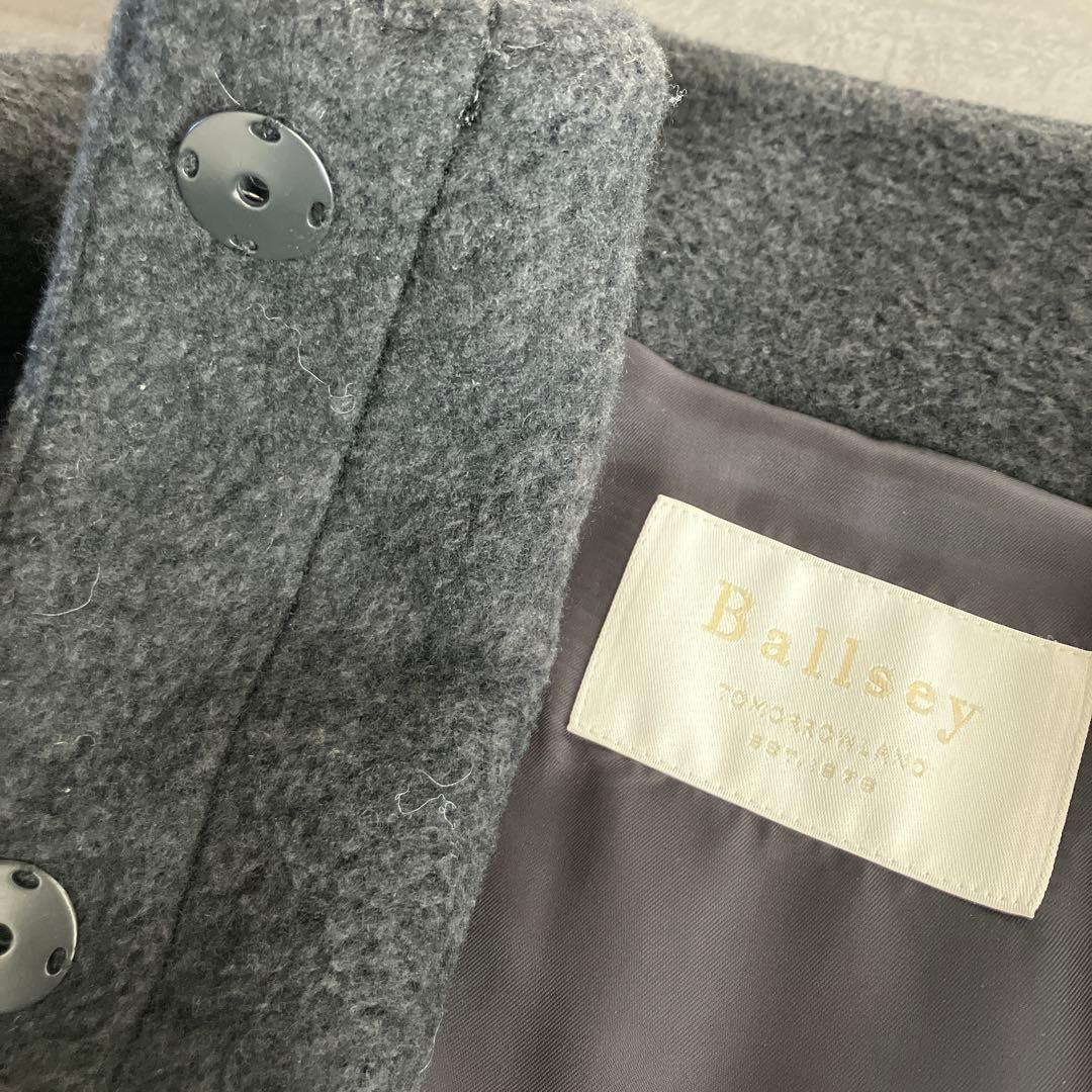 グレー_Ballsey ウールパイルミルド ビルドネックショートコート
