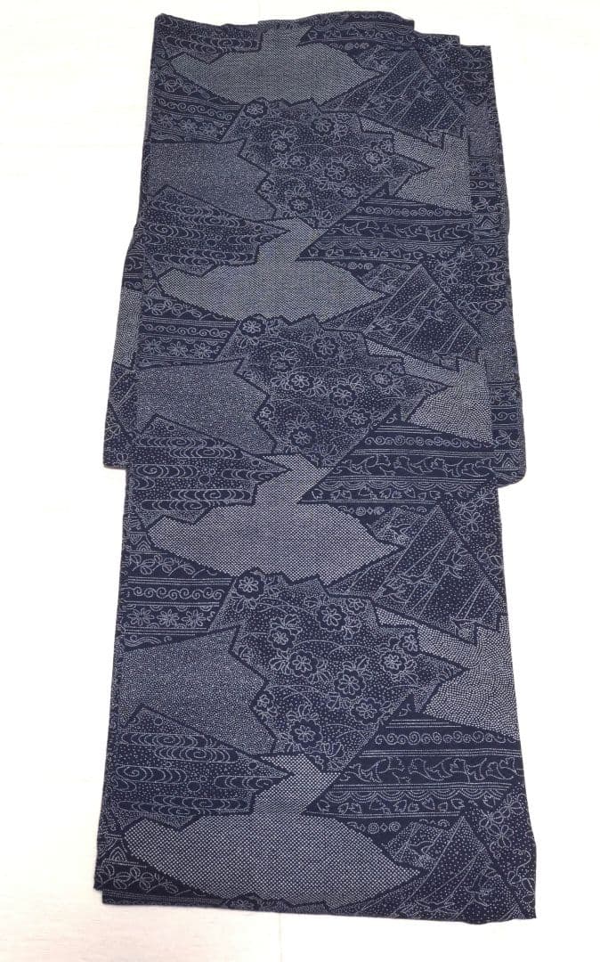 竺仙　籠染め　浴衣　ゆかた　リバーシブル　両目