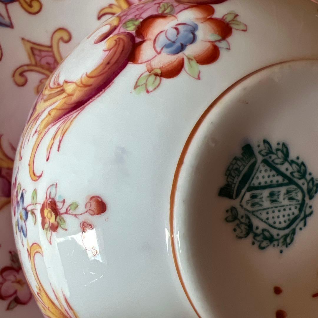 フランスサルグミンヌ窯、Mintonパターン148 ティーカップ＆ソーサー