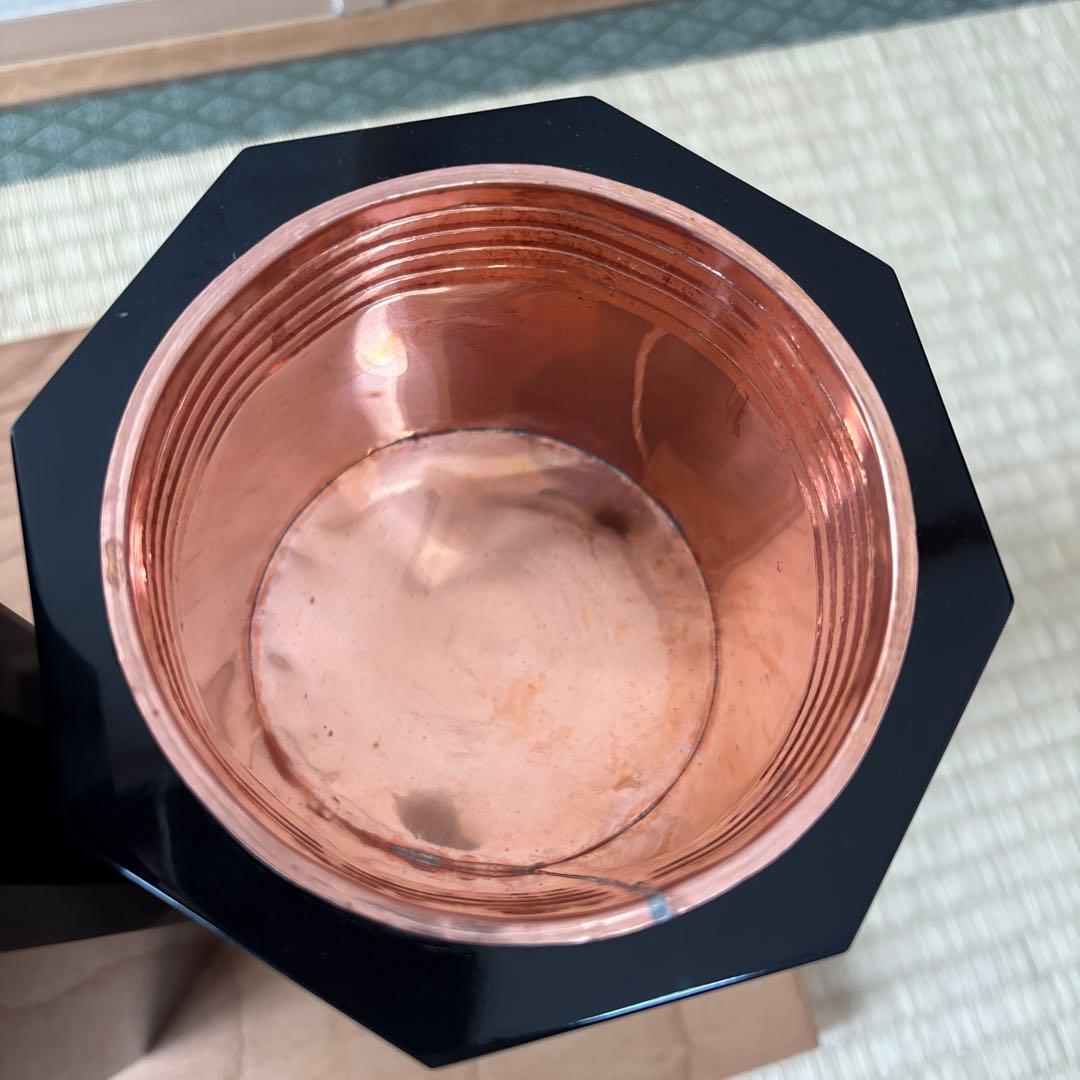 72 美品！八角五管筒　五管　真塗　5本セット　花入れ　華道具　生け花　寸胴