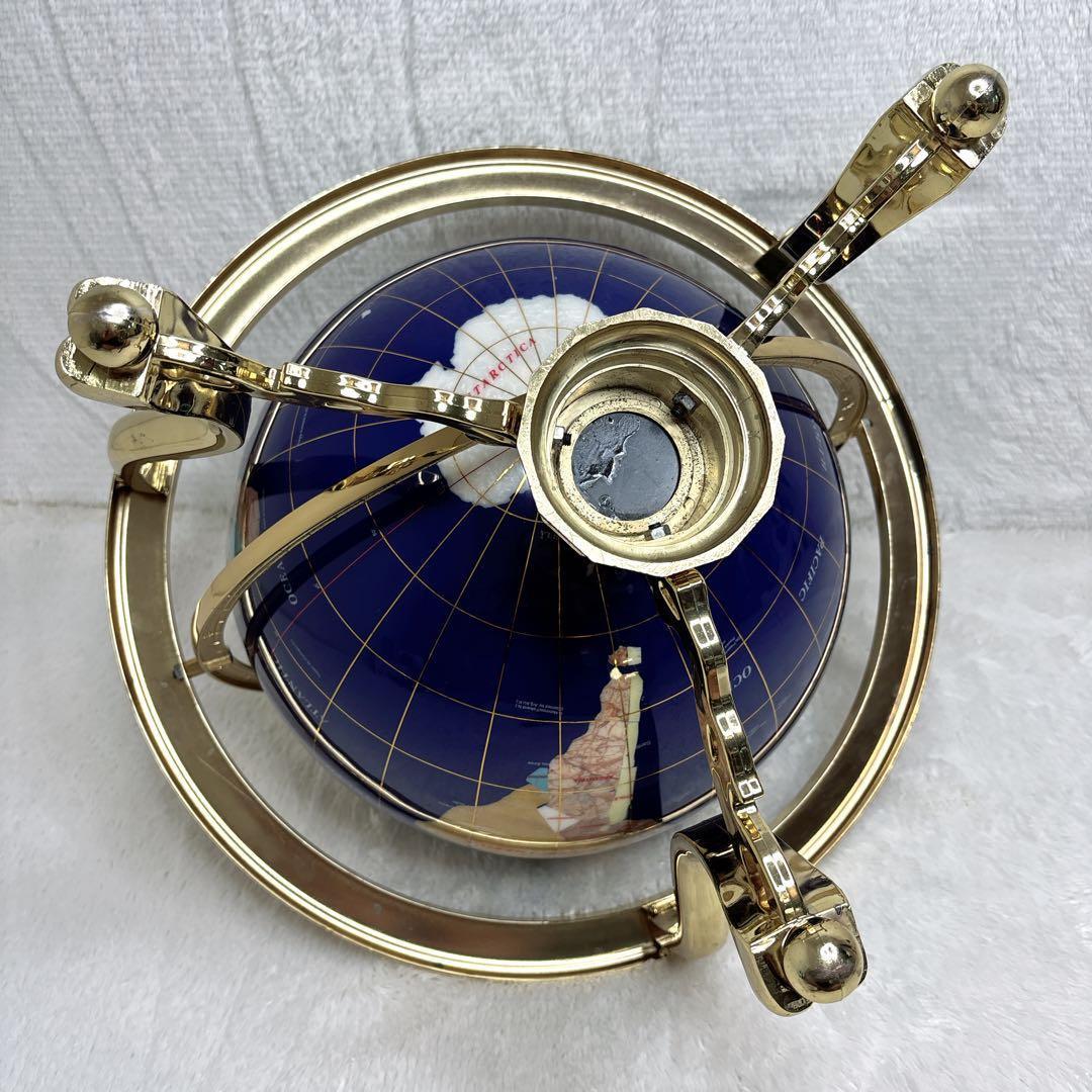 アンティーク地球儀　ゴールドスタンド　方位磁針付　猫脚　vendage