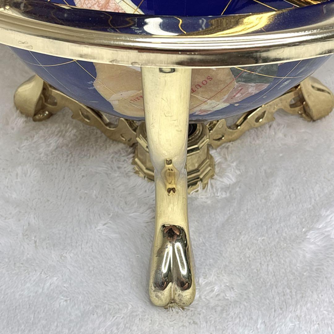 アンティーク地球儀　ゴールドスタンド　方位磁針付　猫脚　vendage