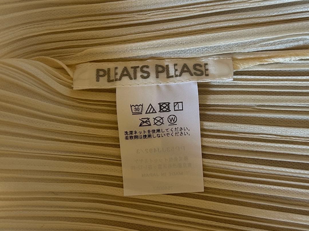 未使用　PLEATS PLEASE　長袖チュニック丈シャツ　オフホワイト