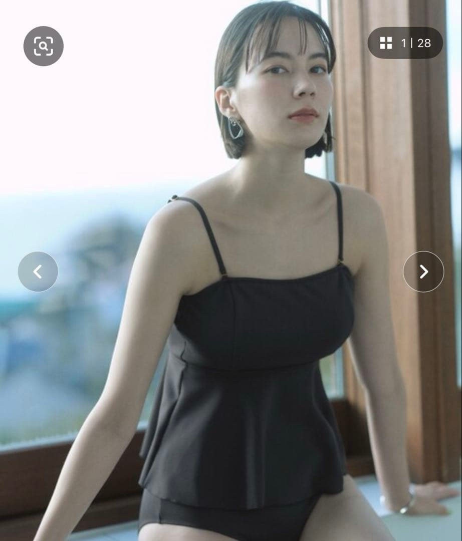 ジョーゼット風 ペプラムビスチェ&ショーツ スイムウェア / 水着