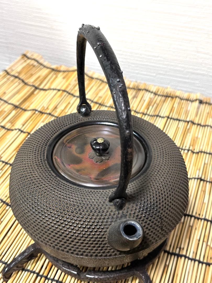 新品　敬典工房正寿堂山正造銀粒象嵌鉉銀口斑紫銅蓋１２型人間国宝　高橋 敬典作