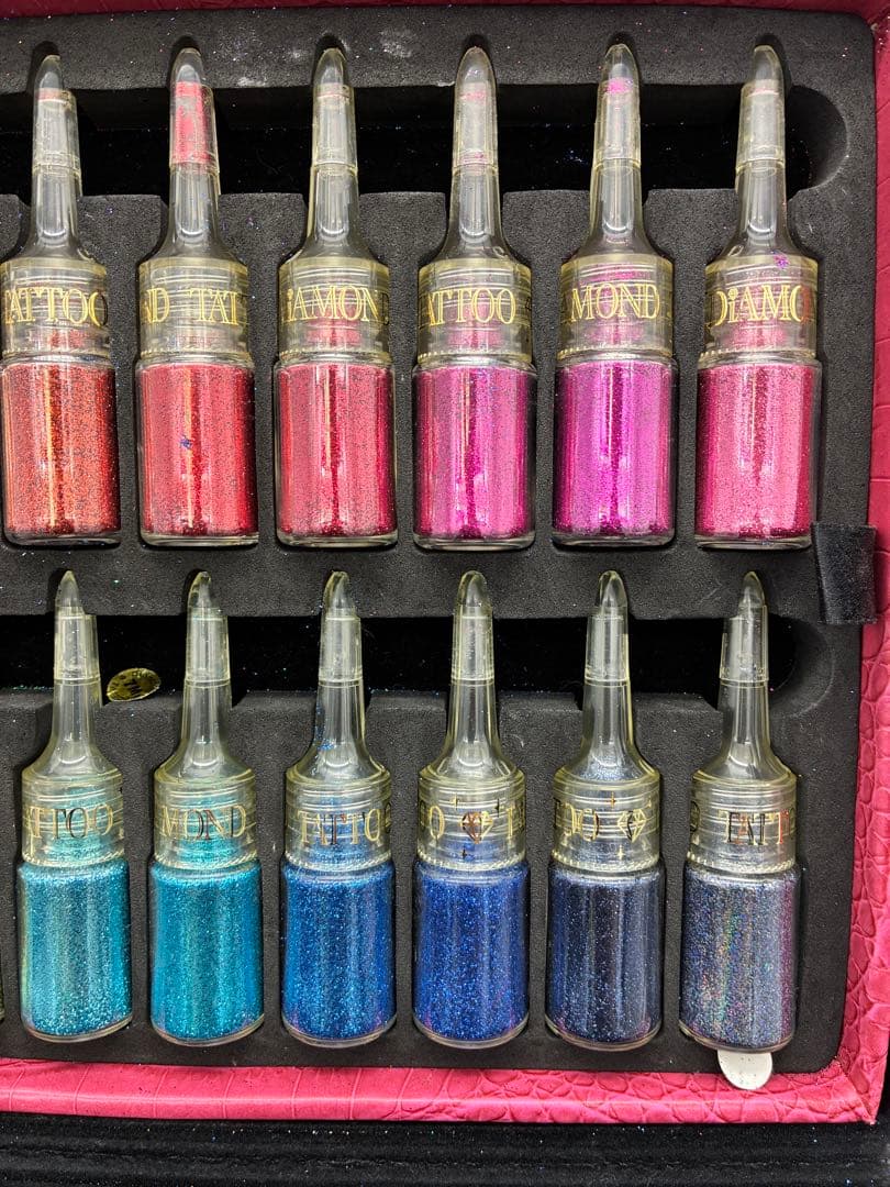 ラメパウダー　ボディージュエリー　ダイアモンドタトゥー　プロ48色セット