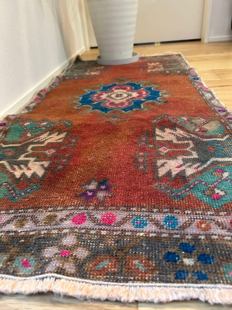 トライバルラグ・トルコヴィンテージラグ・ウール約56×120cm