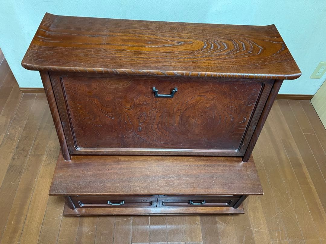 天然木 ケヤキ材 和製ヴィンテージ ライティングビューロー