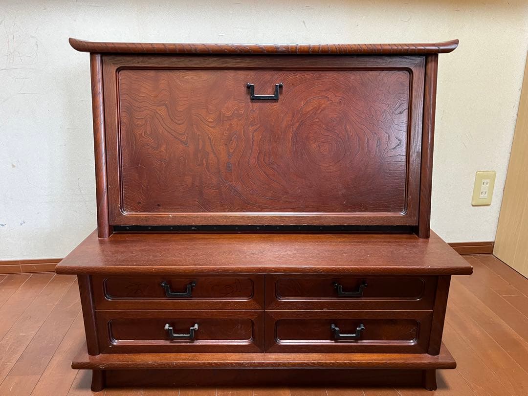 天然木 ケヤキ材 和製ヴィンテージ ライティングビューロー