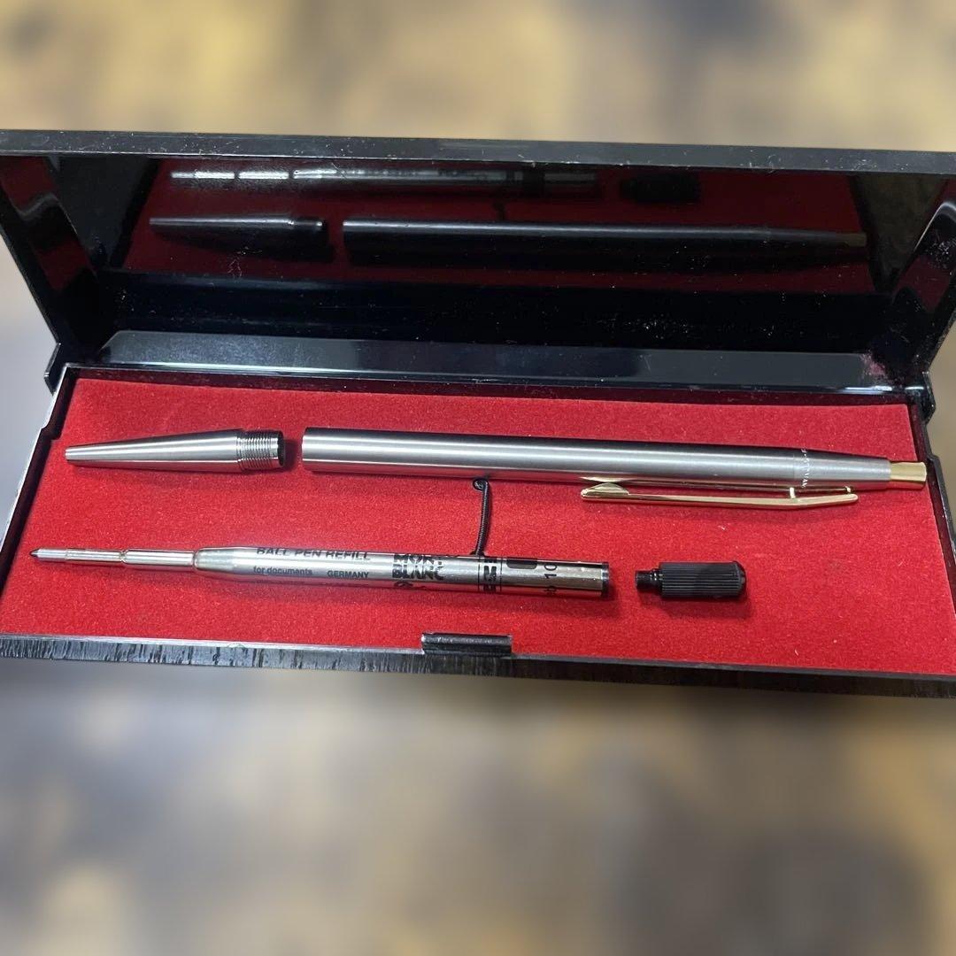 【現行リフィル可／アダプター付】モンブラン ノブレス 後期型 銀×金　ケース付