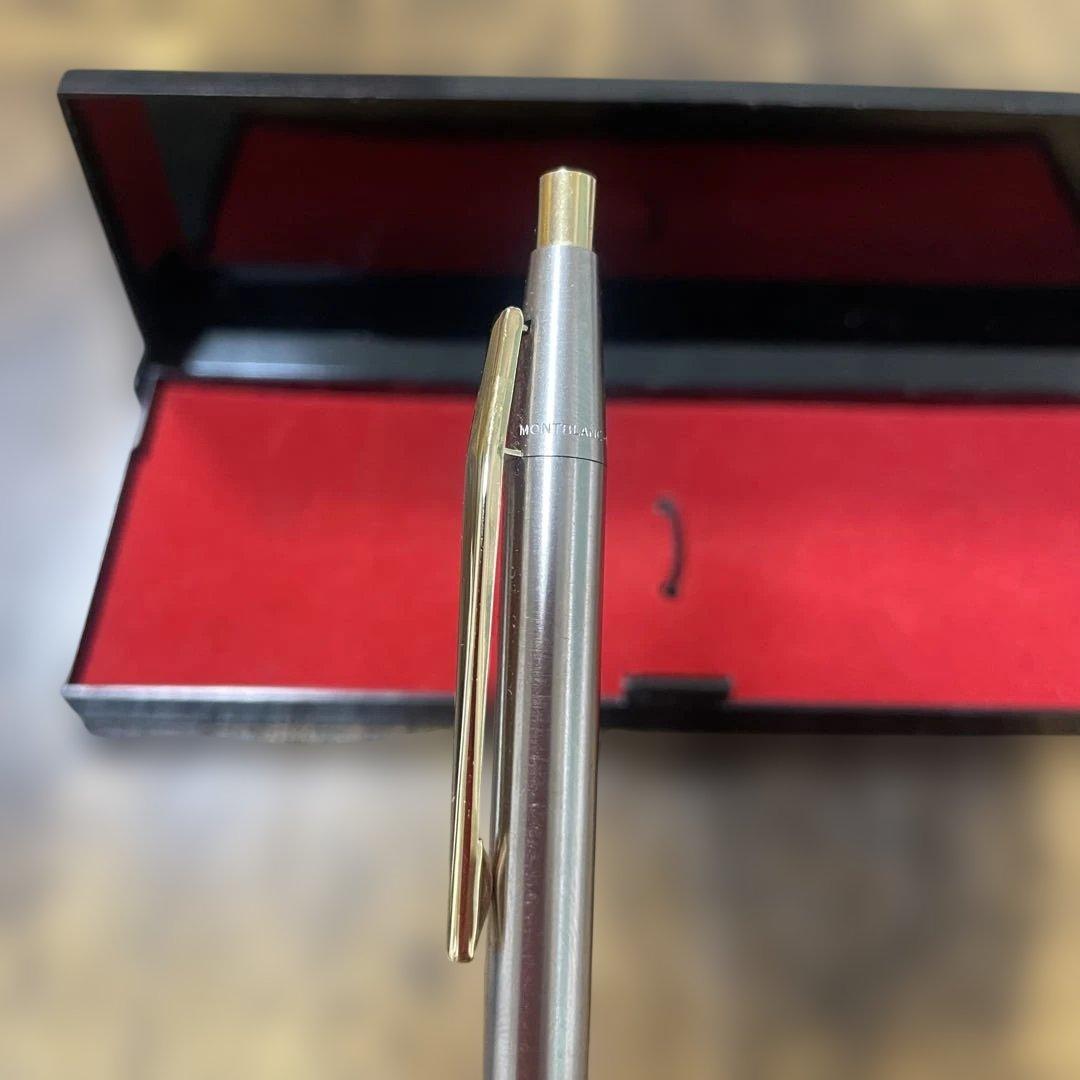【現行リフィル可／アダプター付】モンブラン ノブレス 後期型 銀×金　ケース付