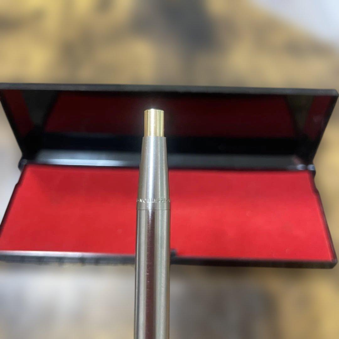 【現行リフィル可／アダプター付】モンブラン ノブレス 後期型 銀×金　ケース付