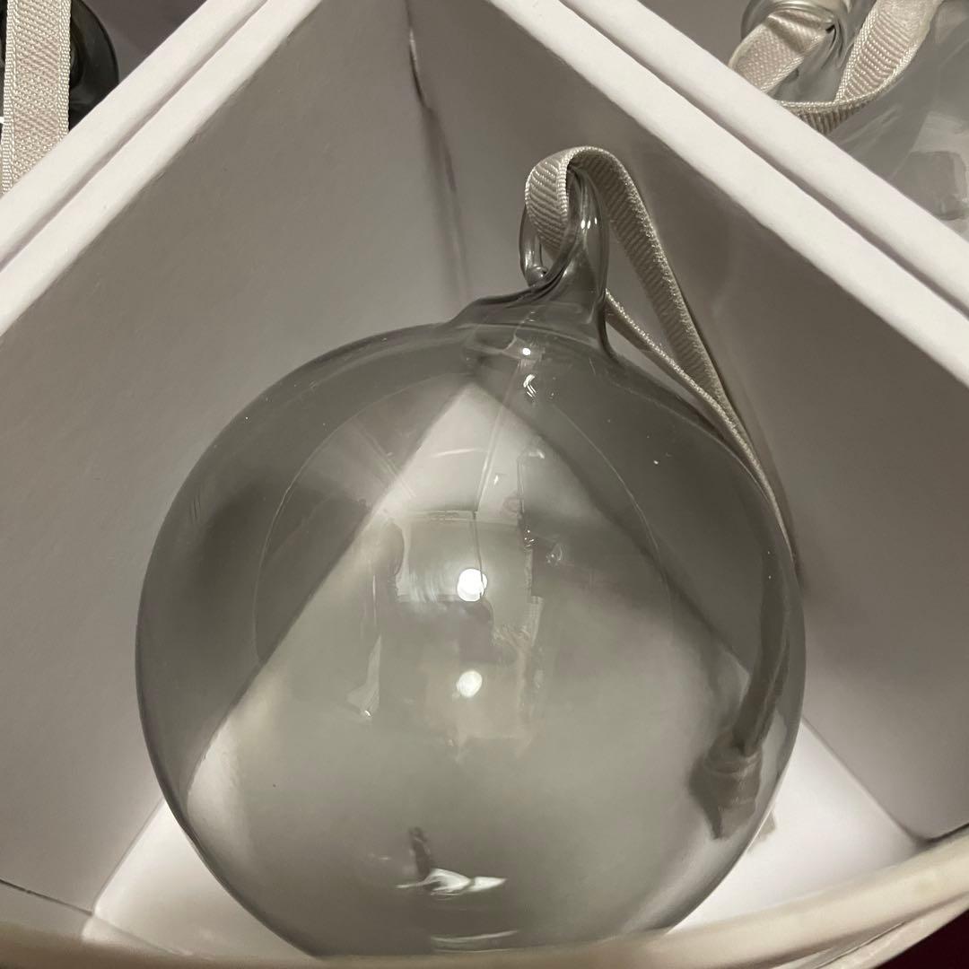  ガラスボール オーナメント グレー レッド 9個セット