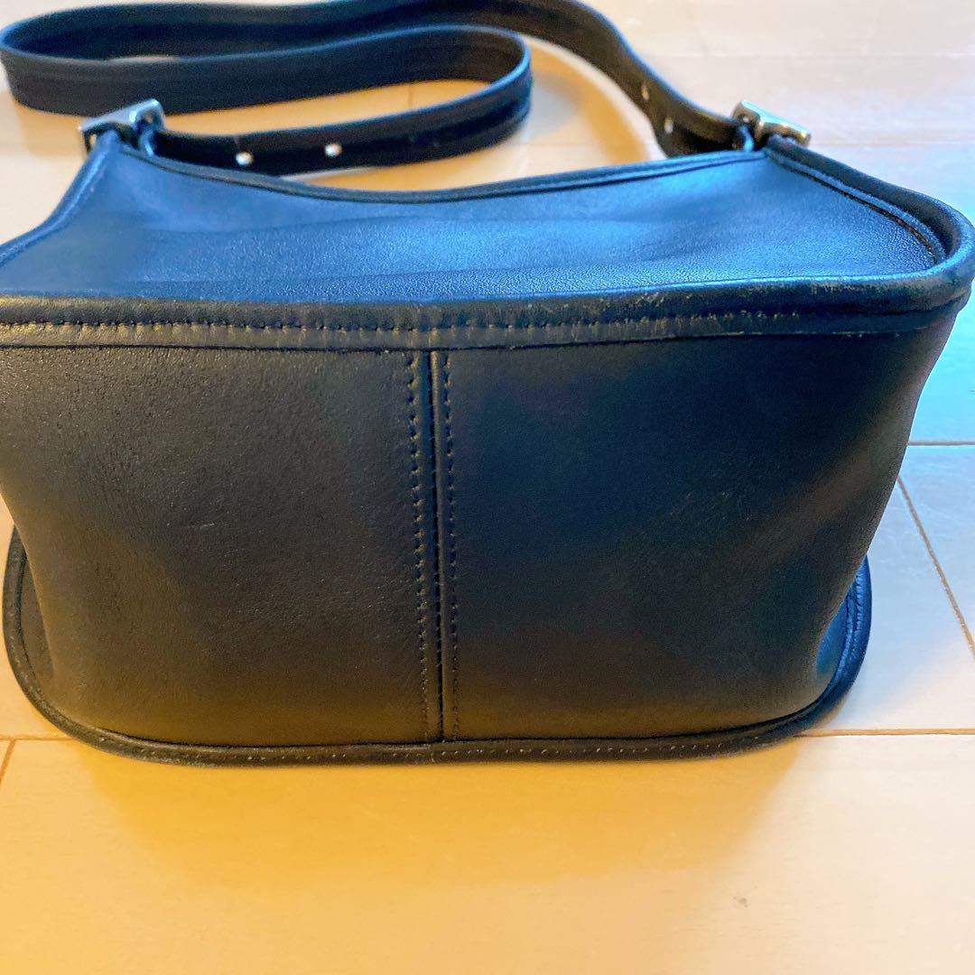 9950 COACH オールドコーチ ショルダーバッグ 黒レザー 斜め掛けバッグ