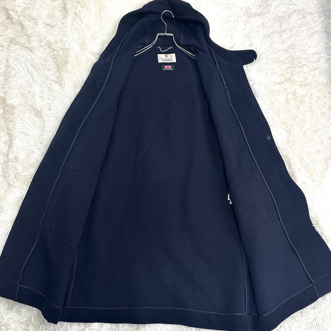 Tibbett チベット 英国製 ヘリンボーン ダッフルコート ネイビー 50