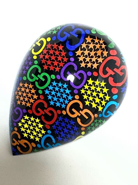 希少　グッチ　ペーパーウエイト　書道　モノグラム　マルチカラー　インテリア　総柄