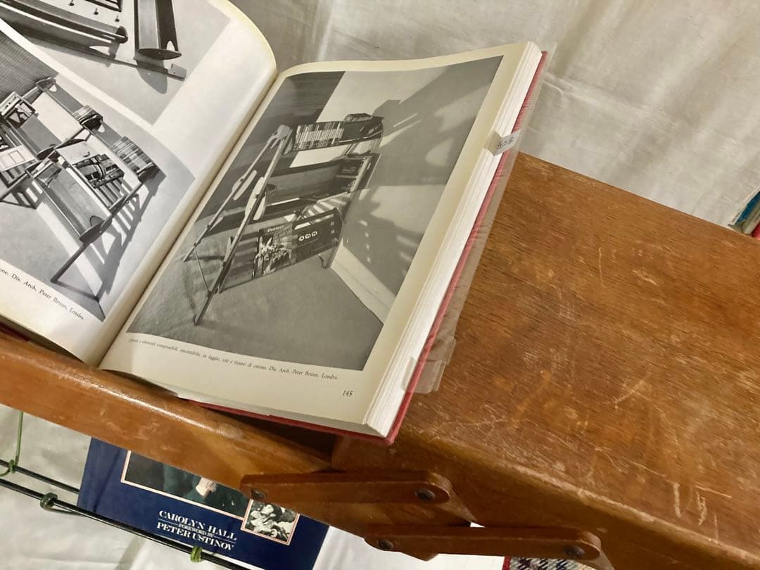 ビンテージ木製ケ-ス&本スタンド(開閉蓋式)