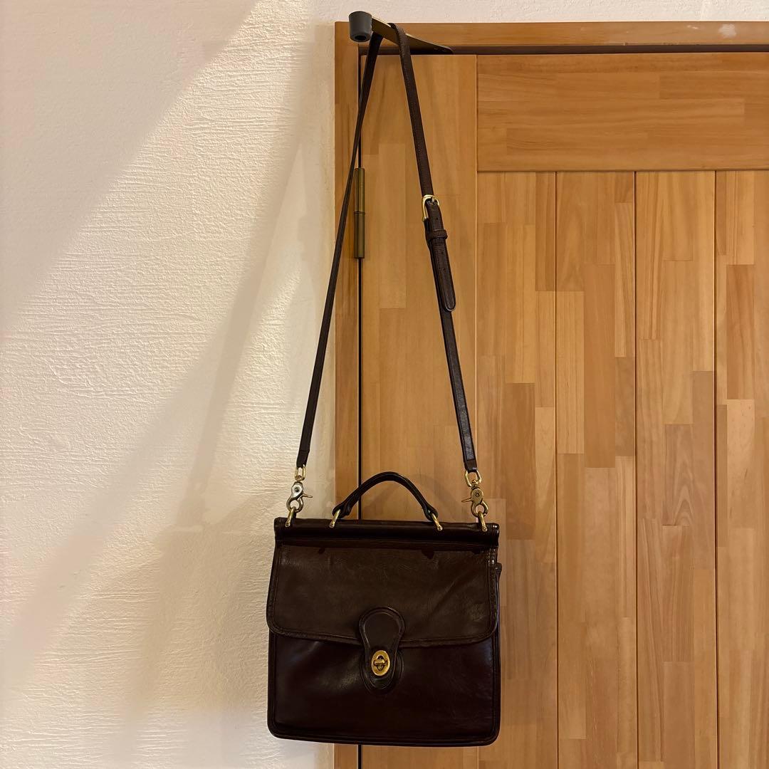 オールドコーチ ショルダーバッグ 2way ウィリス レザー 茶　USA製