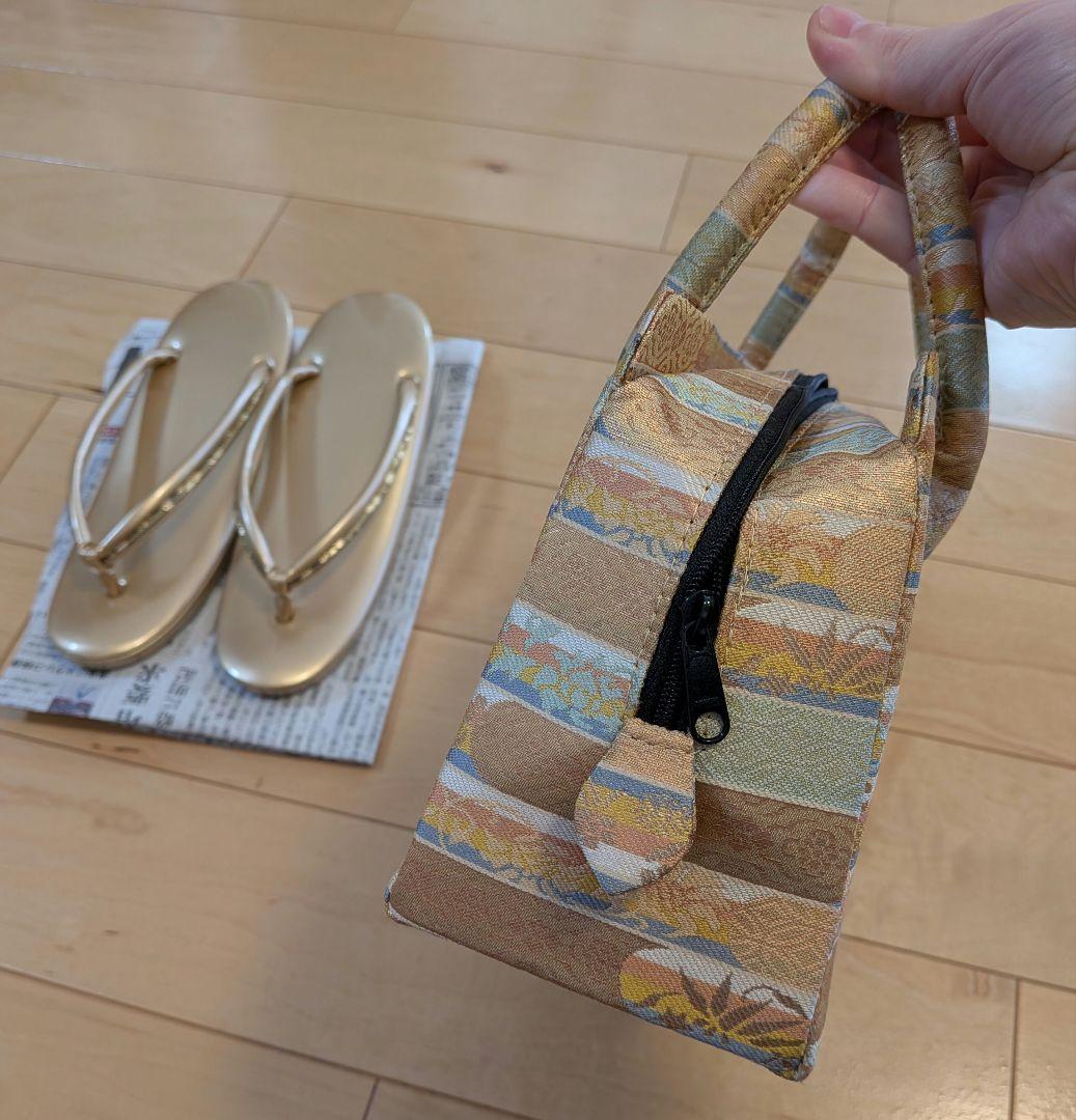 和装用バッグ草履セット　七五三　お宮参り　茶会　　利休バッグ